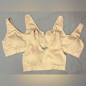 AnyBody Light Beige Wireless Bras. Size Large. NWOT